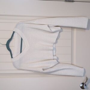 White Cropped Knit Sweater